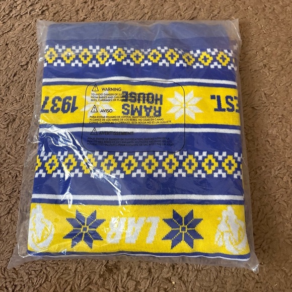 Los Angeles Rams Ugly Christmas Sweater NEW XL Blue Yellow FOCO NFL Football - Picture 6 of 6